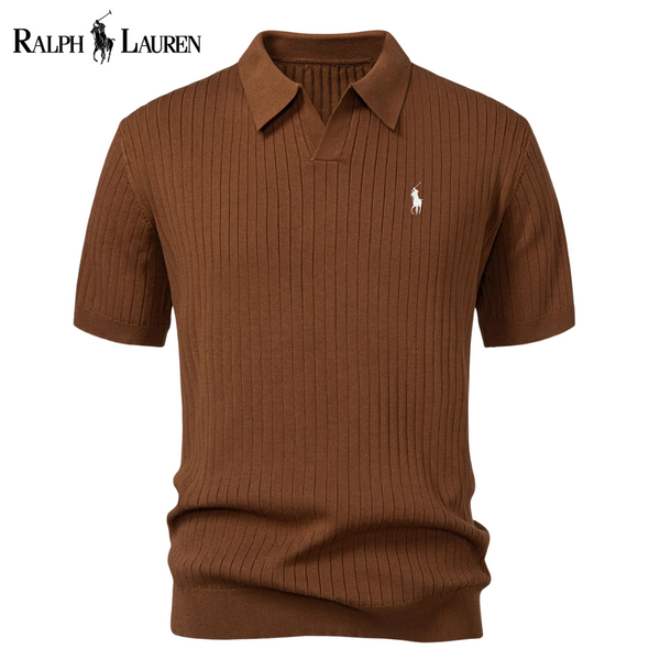 Polo ᏒRаlρh Lаurеn Premium-Strickpolo mit V-Ausschnitt