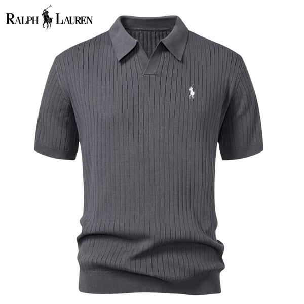 Polo ᏒRаlρh Lаurеn Premium-Strickpolo mit V-Ausschnitt